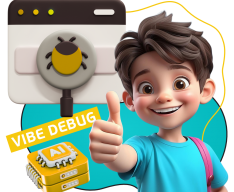 Тестирование & Vibe Debug. Охотники за багами - КИБЕРшкола программирования для детей, компьютерные курсы для школьников, начинающих и подростков - KIBERone г. Артём